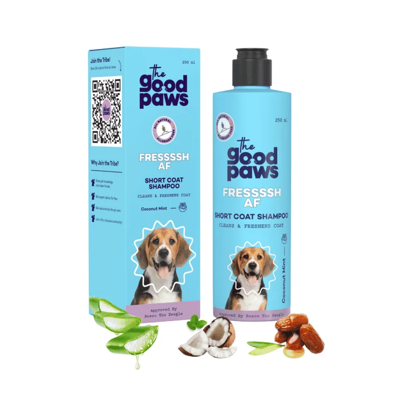 The Good Paws FRESSSSH AF Short Coat Smoothing Dog & Cat Shampoo with Jojoba & Castor Oil - Coconut Mint 250ml