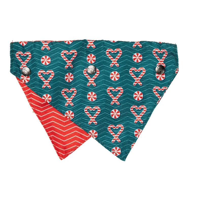 FuzzYard Christmas I Heart Candy Canes Dog Bandana and Bow Tie Set Small to Medium