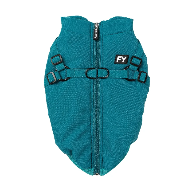 FuzzYard Dog Apparel Flash Jacket with Inbuilt Harness Dark Teal Size 1 XXSmall***