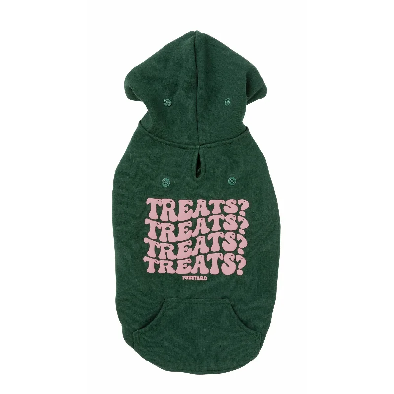 FuzzYard Dog Apparel Treats Hoodie Green SIze 1 XXSmall***