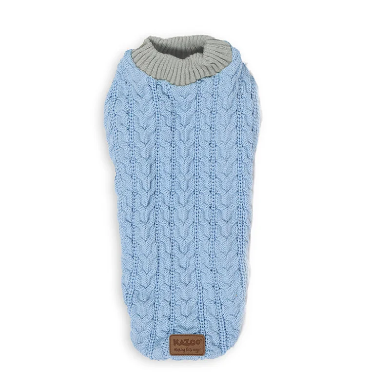 Kazoo Apparel Cable Knit Dog Jumper Blue Medium ***