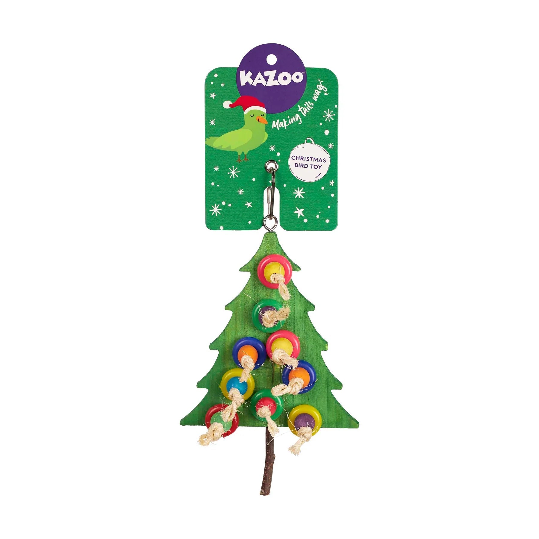 Kazoo Christmas Wooden Tree Bird Toy